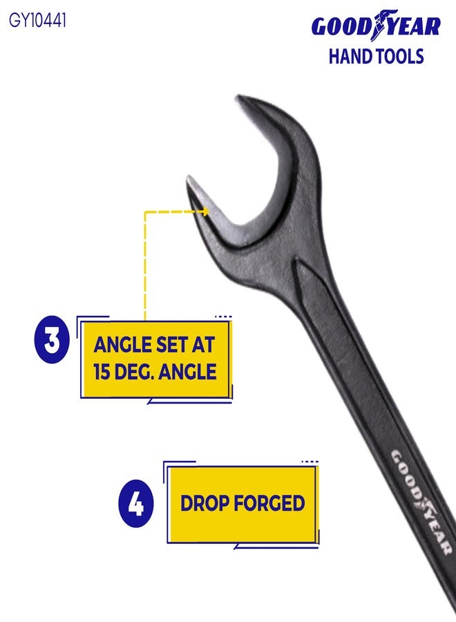 غوديير مفاتيح ربط مفتوحة الطرف من جوديير، مفتاح ربط ذو فكين مُقسّى ومُعالَج حرارياً، مصنوع من الكروم والفاناديوم للاستخدامات الشاقة، مفتاح ربط مفتوح الطرف، فتاحة براغي - Image 5